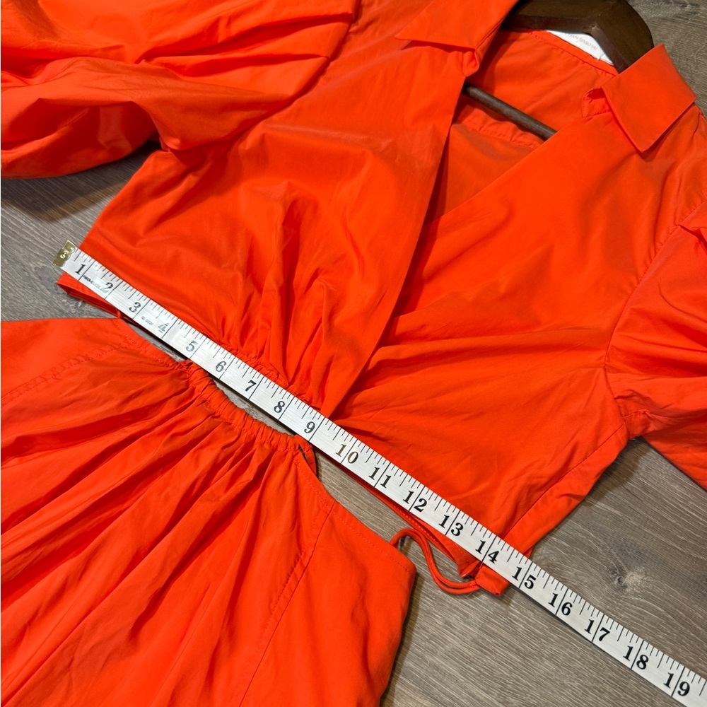 Jonathan Simkhai Orange Mini Dress with Puff Sleeves-Size S - Picture 10 of 13